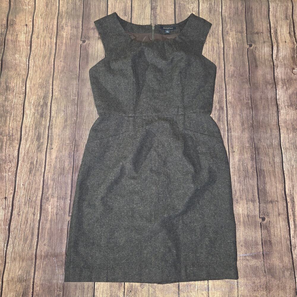 Banana Republic Dress Women 10 Brown Sleeveless Mini Wool Blend